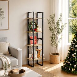 4-Tier Book Cabinet Solid Pine Wood Bookshelf Storage Shelving Unit 40x30x140cm