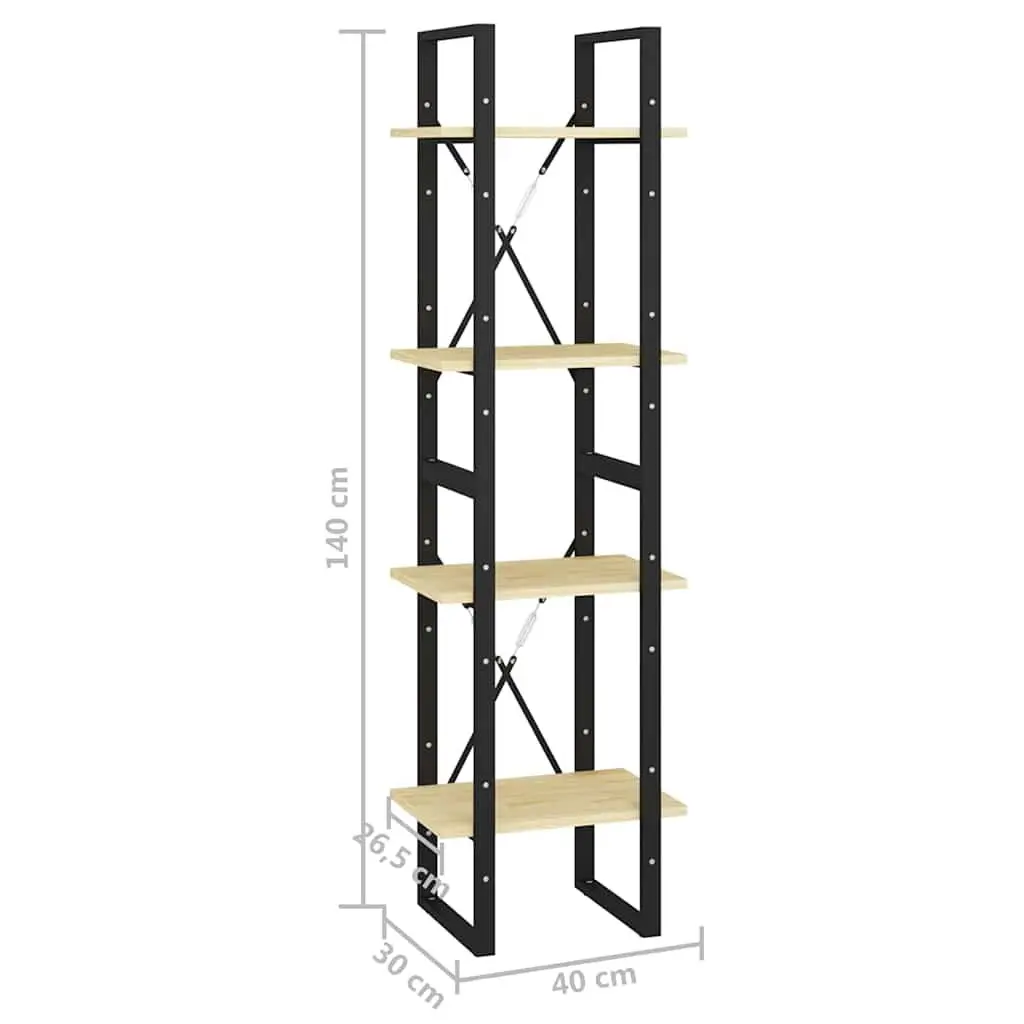 4-Tier Book Cabinet Solid Pine Wood Bookshelf Storage Shelving Unit 40x30x140cm