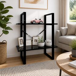 Versatile 2-Tier Black Book Cabinet for Your Home