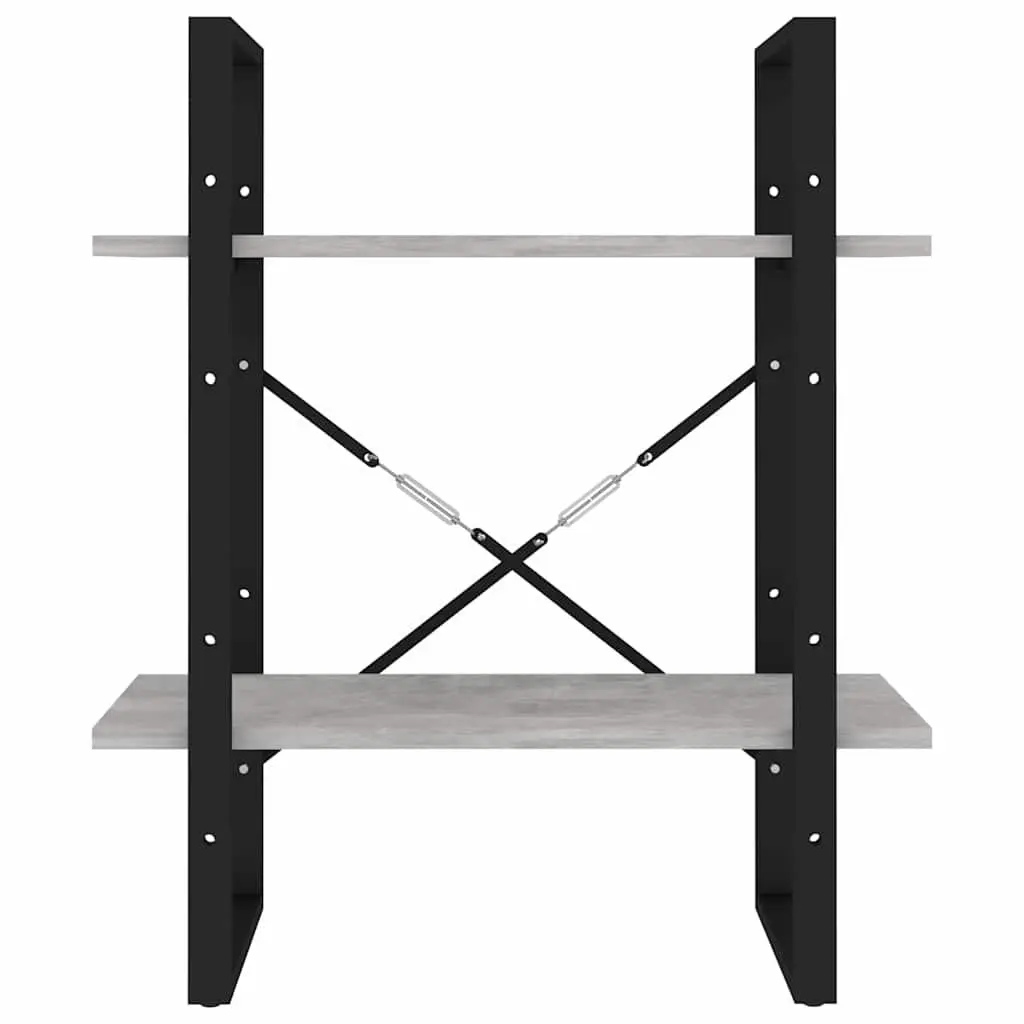2TierShelvingUnitEngineeredWoodGreyStorageDisplayShelfModernHome60cmx30cmx70cm