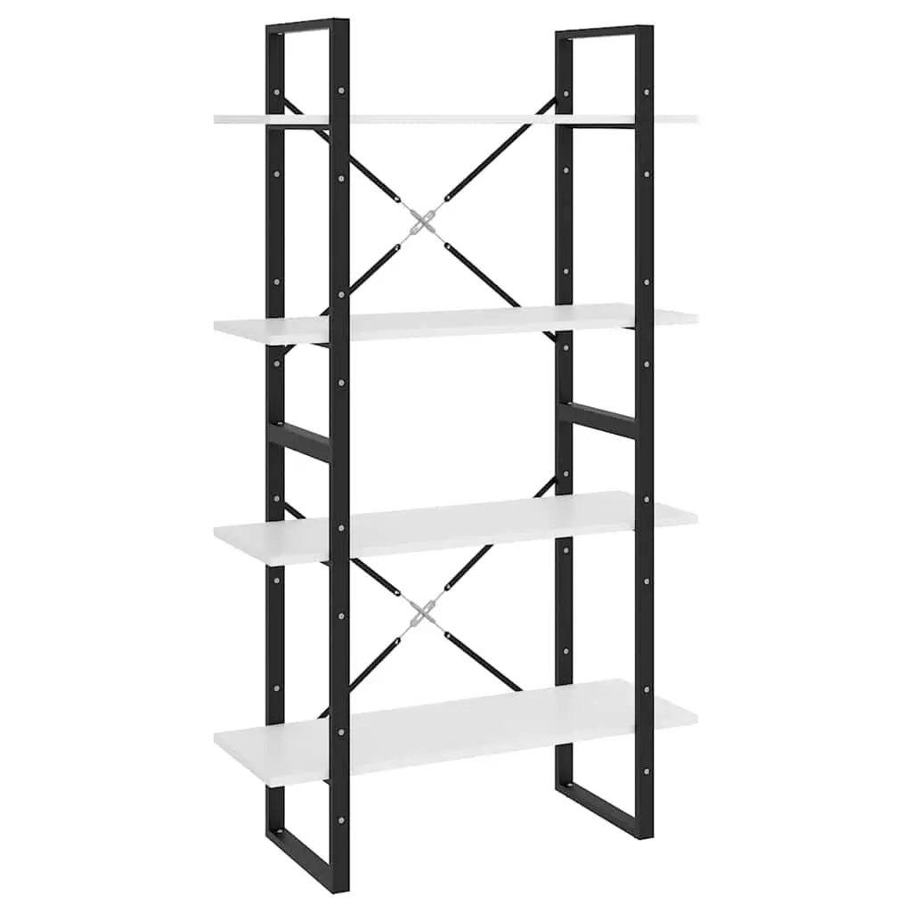 4-Tier White Book Cabinet Shelving Unit Storage Display Bookcase 80x30x140cm