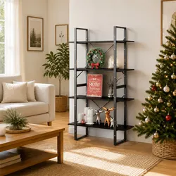 Versatile 4-Tier Book Cabinet Fits Any Home Setting