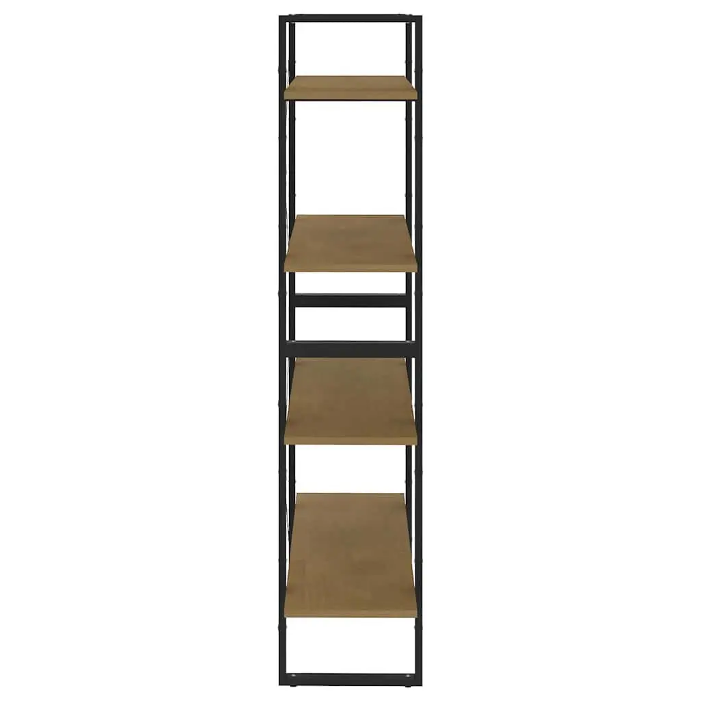4-Tier Book Cabinet Solid Pine Wood 80x30x140cm Brown Bookshelf Storage Display Stand