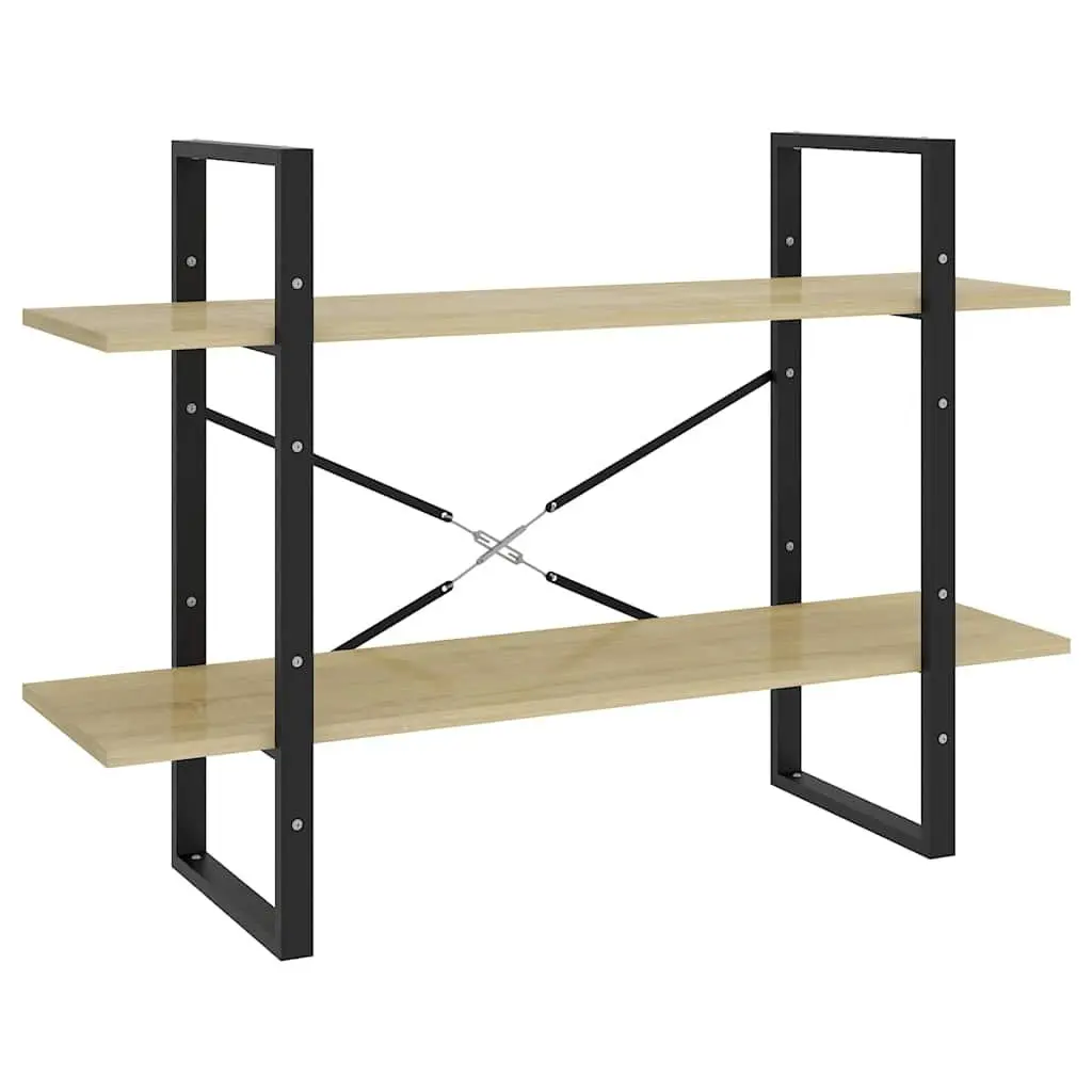 2-Tier Book Cabinet Engineered Wood 100x30x70 cm Brown Sonoma Oak
