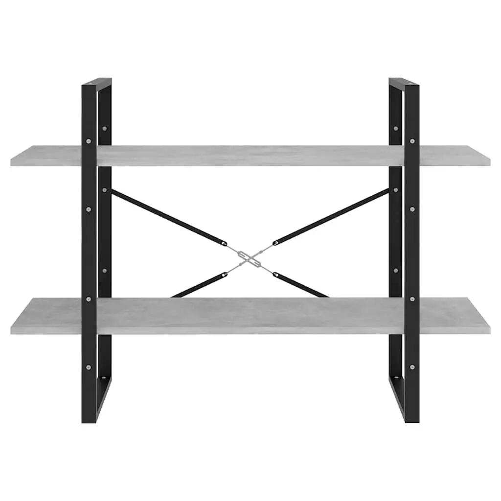 Book Cabinet 2-Tier Storage Shelving Unit Grey 100x30x70 cm Standing Bookshelf