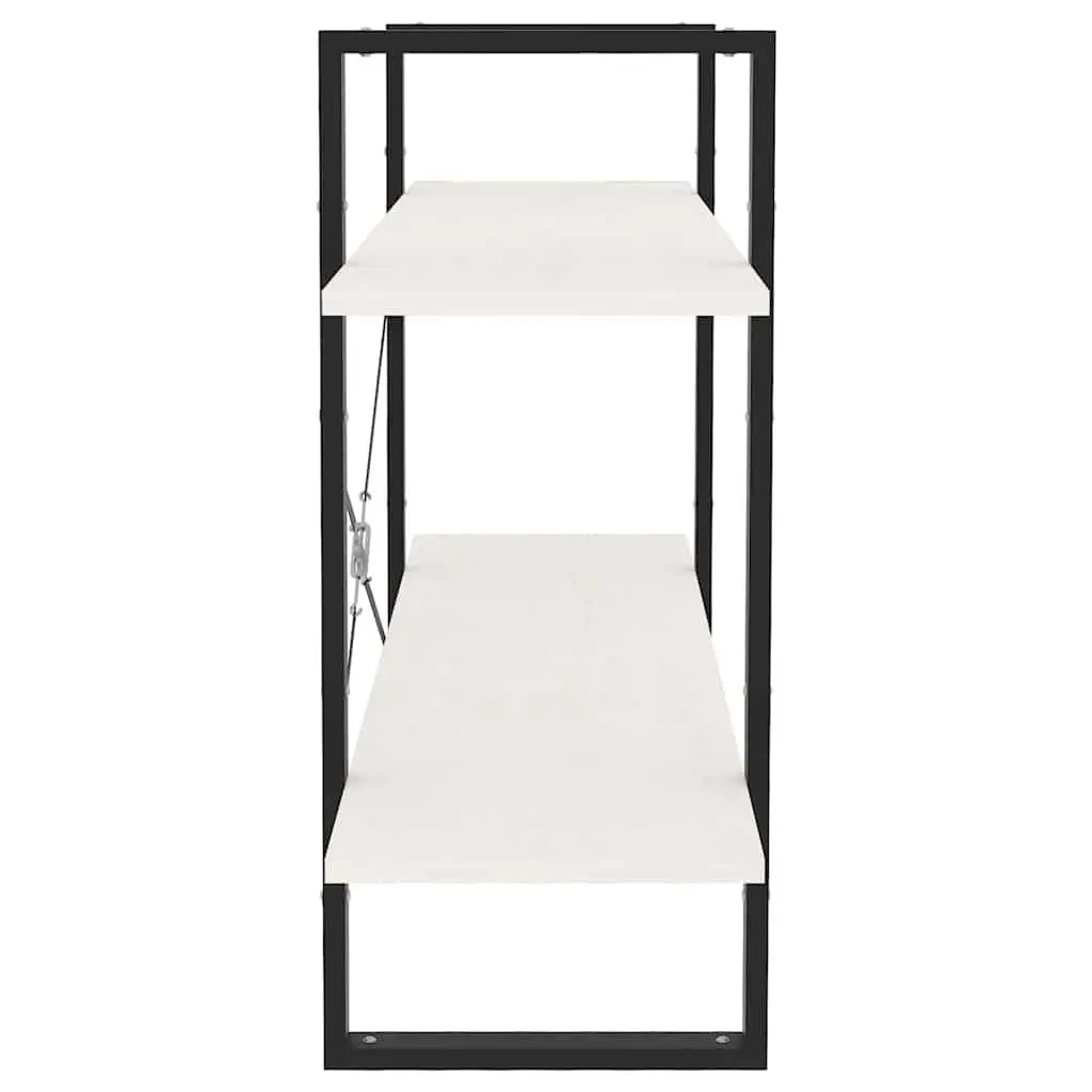 2-Tier Book Cabinet White Solid Pine Wood Shelving Unit Storage Bookcase Shelf