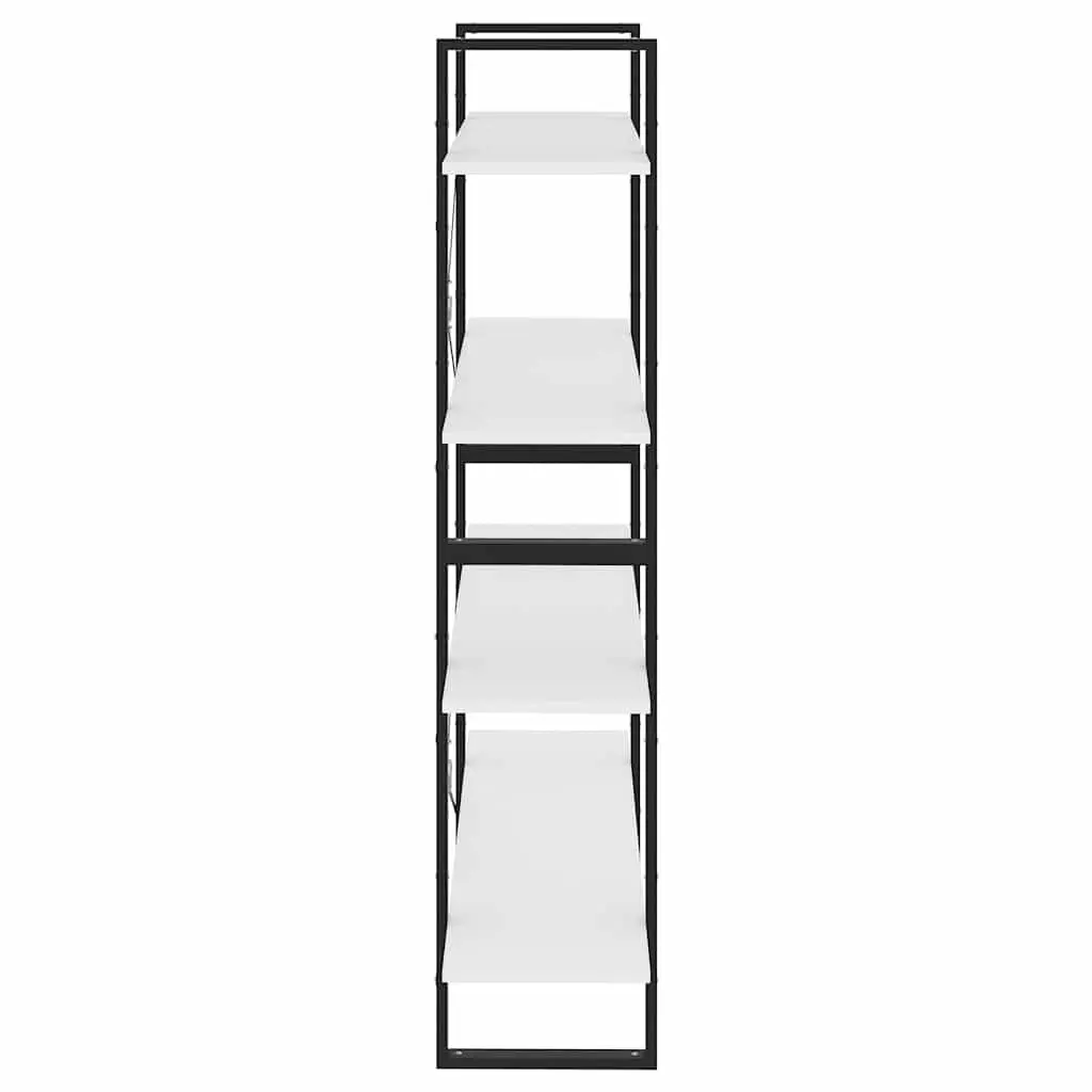 4-Tier Book Cabinet Engineered Wood 100cm White Bookshelf Storage Display Stand Shelf