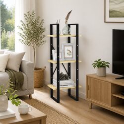 Versatile 3-Tier Wooden Book Cabinet for Home Organization
