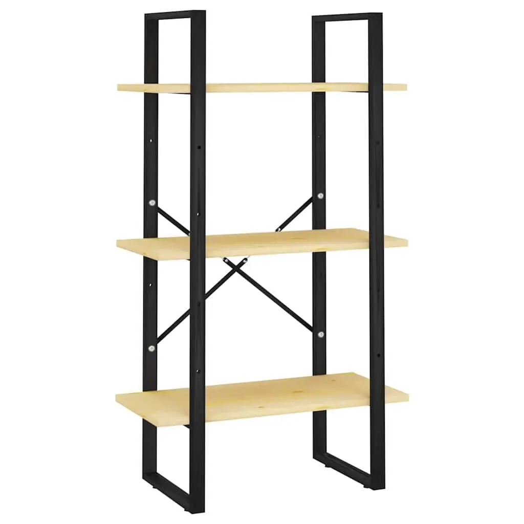 Storage Shelf Solid Pine Wood 60x30x105 cm Brown Bookcase Standing Display Rack