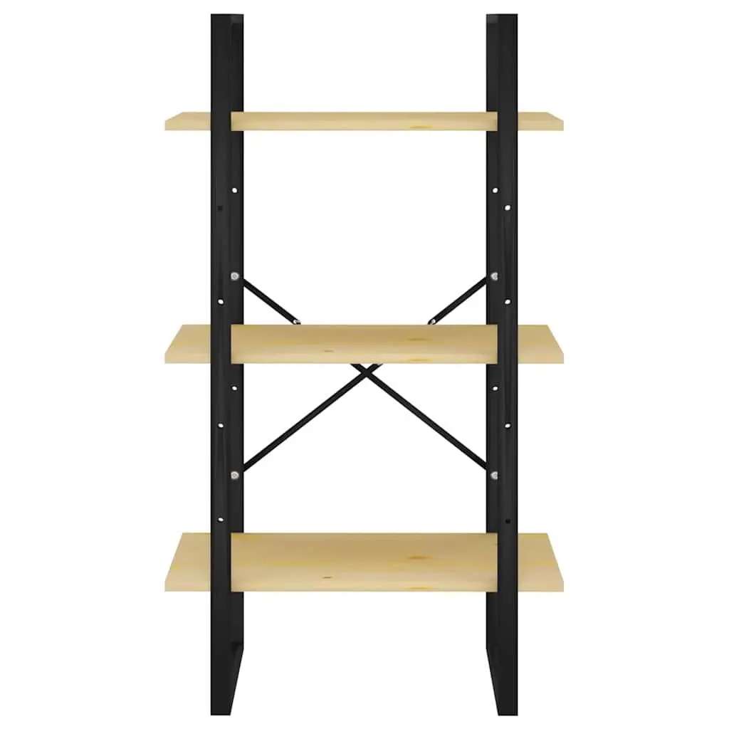 Storage Shelf Solid Pine Wood 60x30x105 cm Brown Bookcase Standing Display Rack