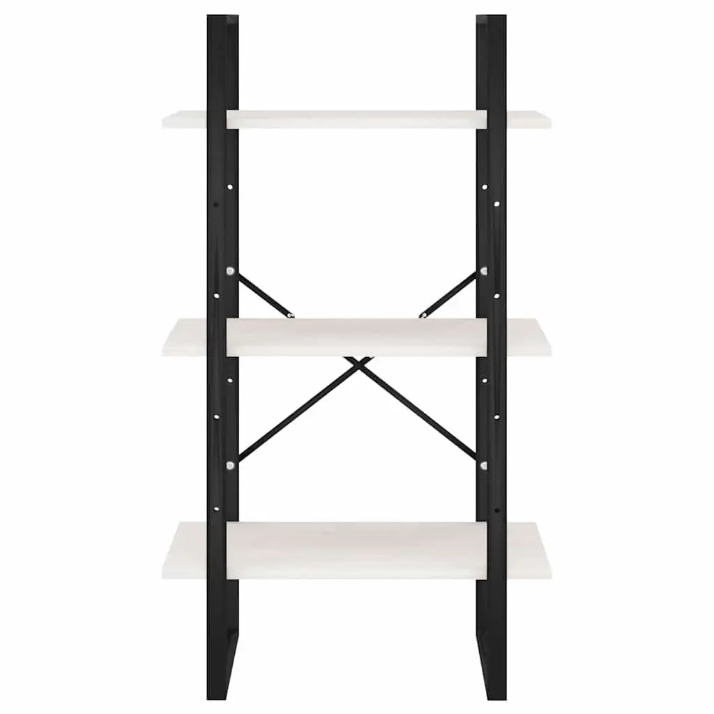 Storage Shelf White Solid Pine Wood Bookcase Display Stand Living Room Kitchen