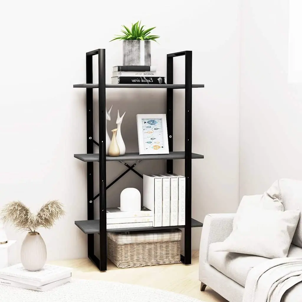 Grey Storage Shelf 60x30x105 cm for Home Use