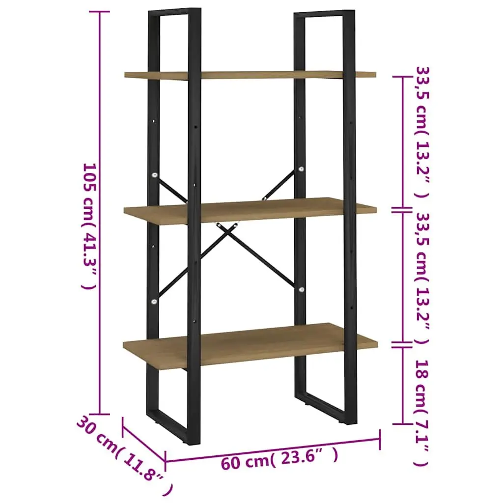 Storage Rack Solid Pine Wood 60x30x105 cm Brown Bookshelf Display Stand