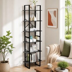 Storage Shelf Grey Standing Bookcase Shelving Unit for Home Kitchen Living Room