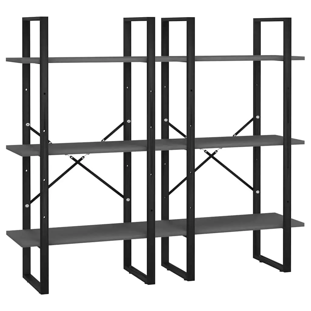 Storage Shelf Grey Standing Bookcase Shelving Unit for Home Kitchen Living Room