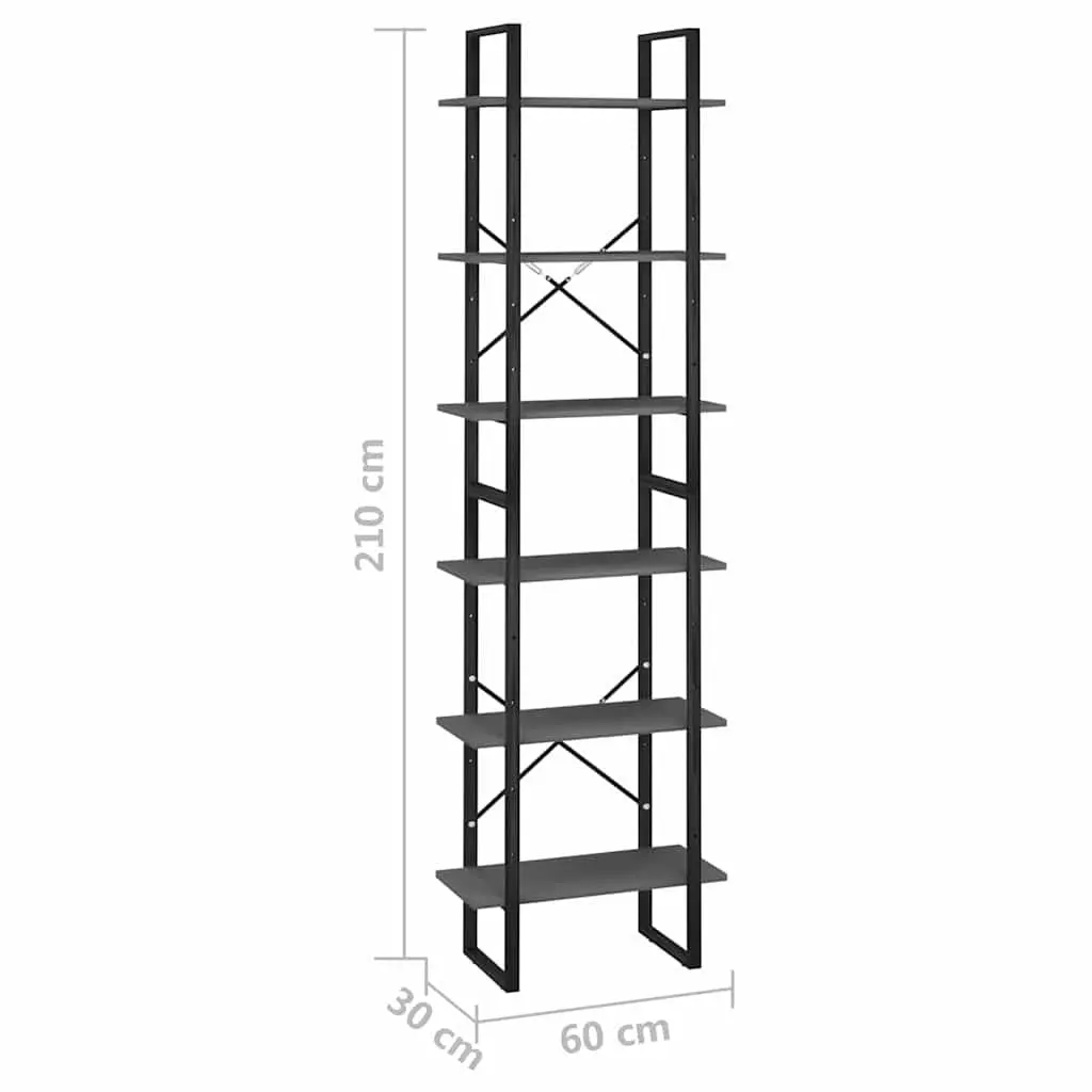 Storage Shelf Grey Standing Bookcase Shelving Unit for Home Kitchen Living Room
