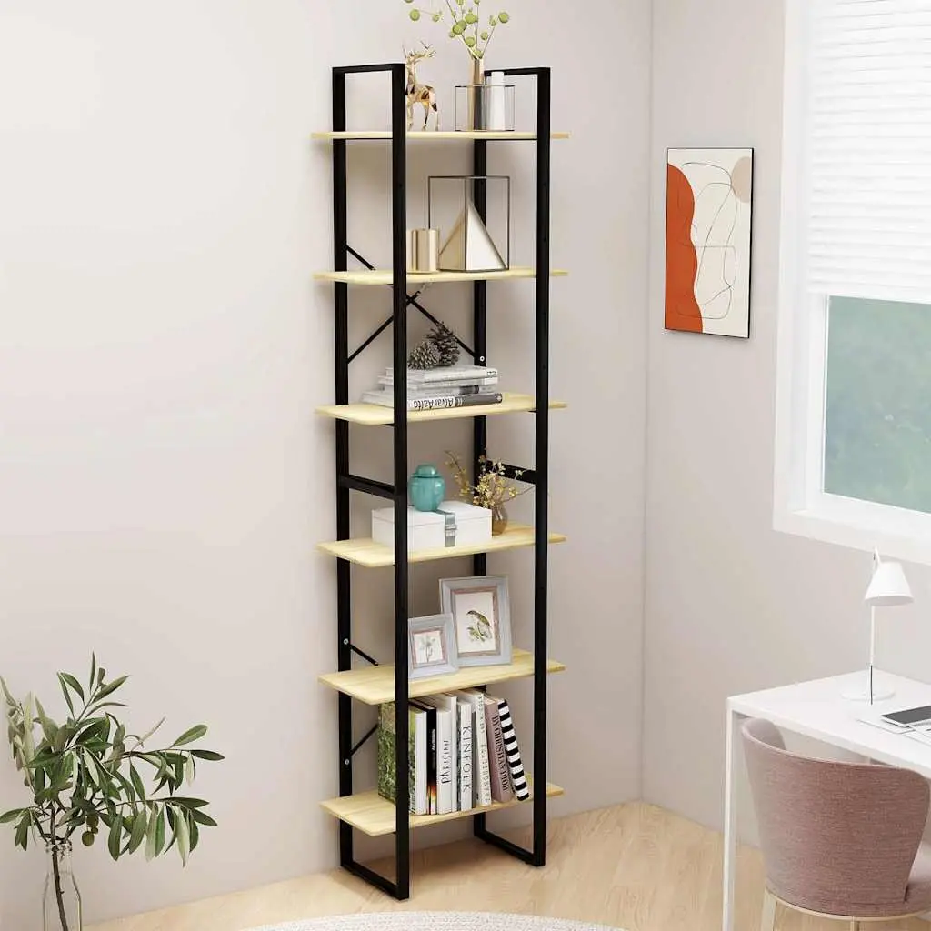 Storage Shelf Wooden 60x30x210 cm Brown Bookcase Display Stand Shelving Unit