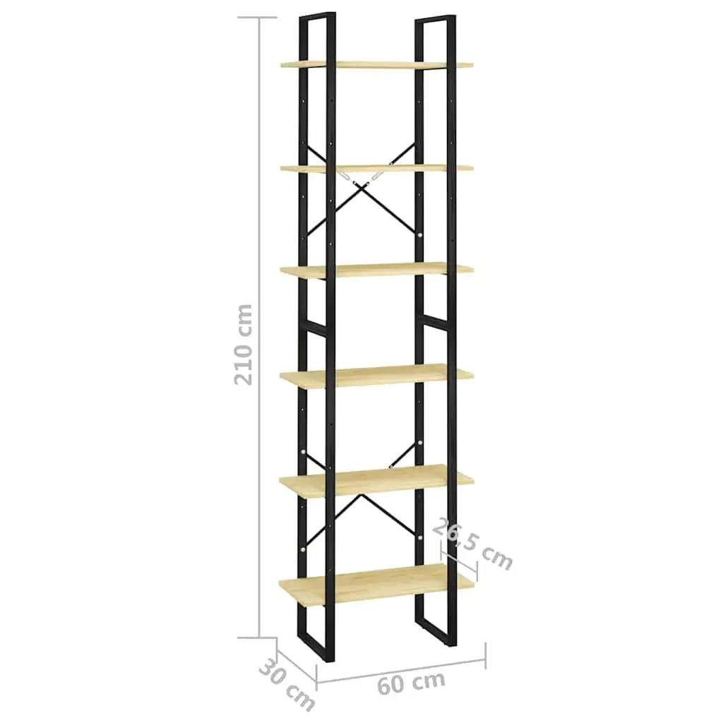 Storage Shelf Wooden 60x30x210 cm Brown Bookcase Display Stand Shelving Unit