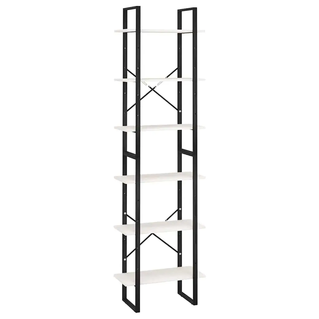 Storage Shelf Metal and Solid Wood Pine 60x30x210 cm White