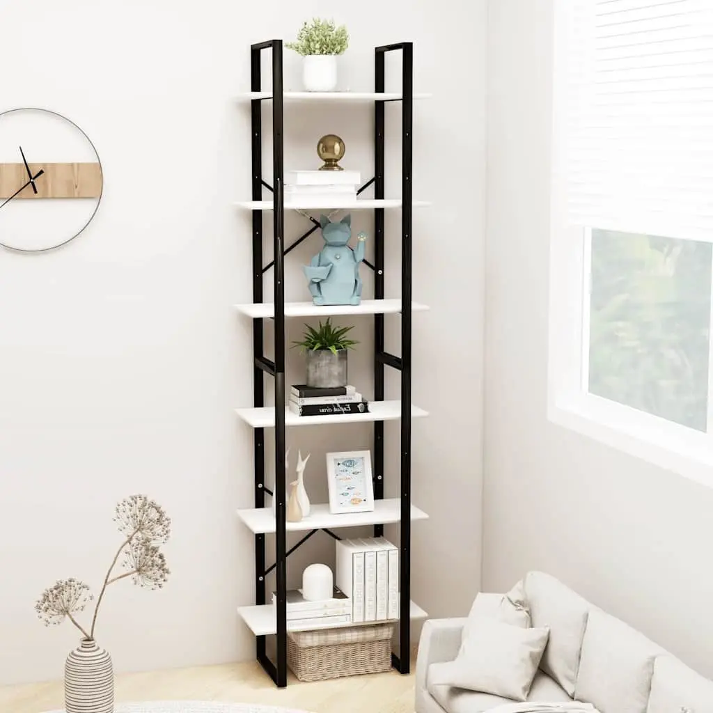 Storage Shelf Metal and Solid Wood Pine 60x30x210 cm White