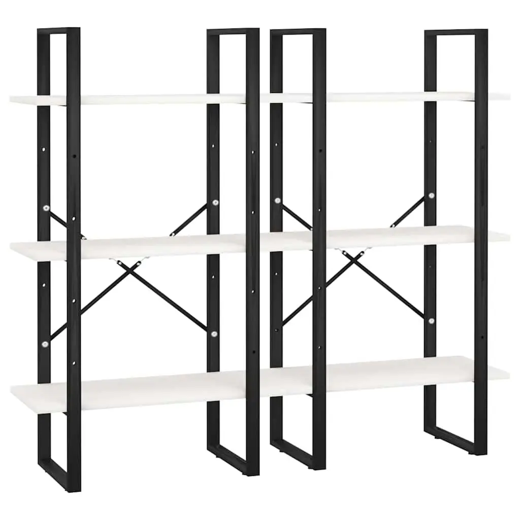 Storage Shelf Metal and Solid Wood Pine 60x30x210 cm White
