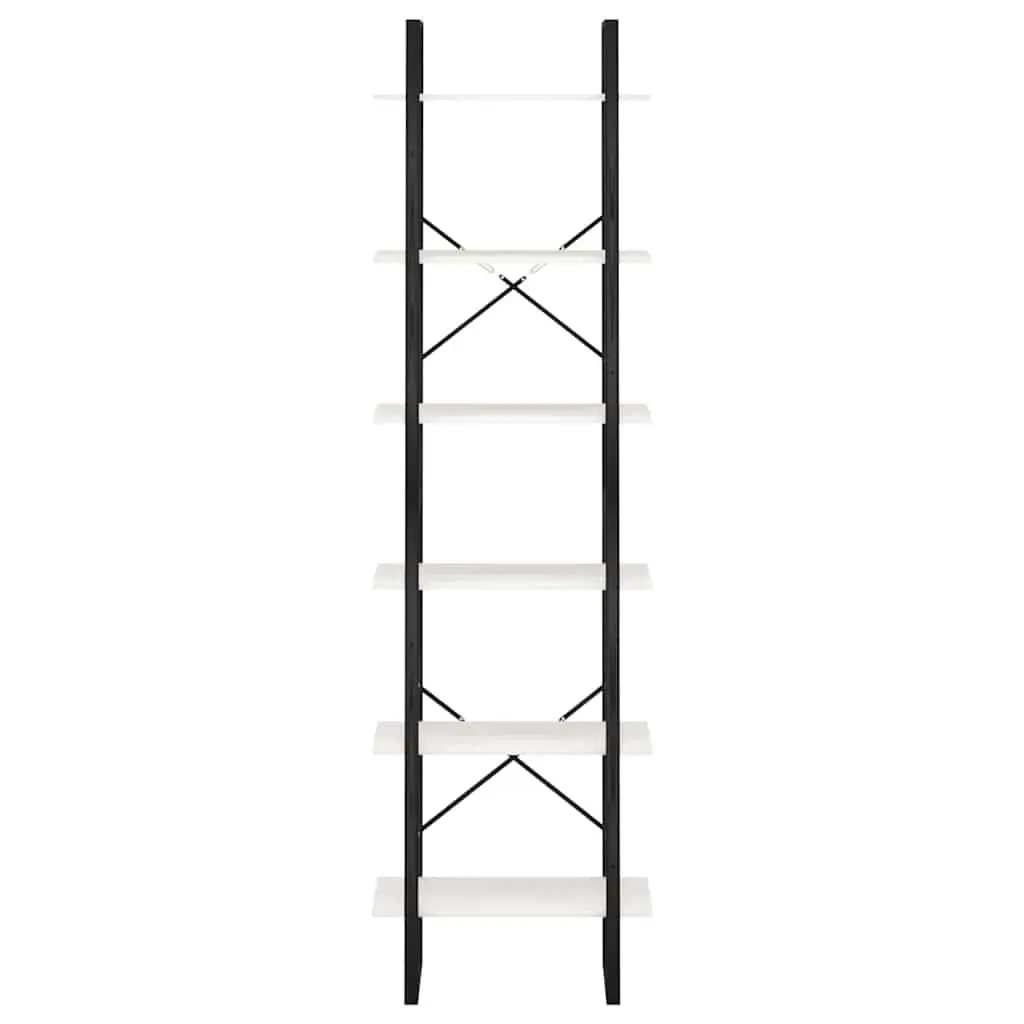 Storage Shelf Metal and Solid Wood Pine 60x30x210 cm White