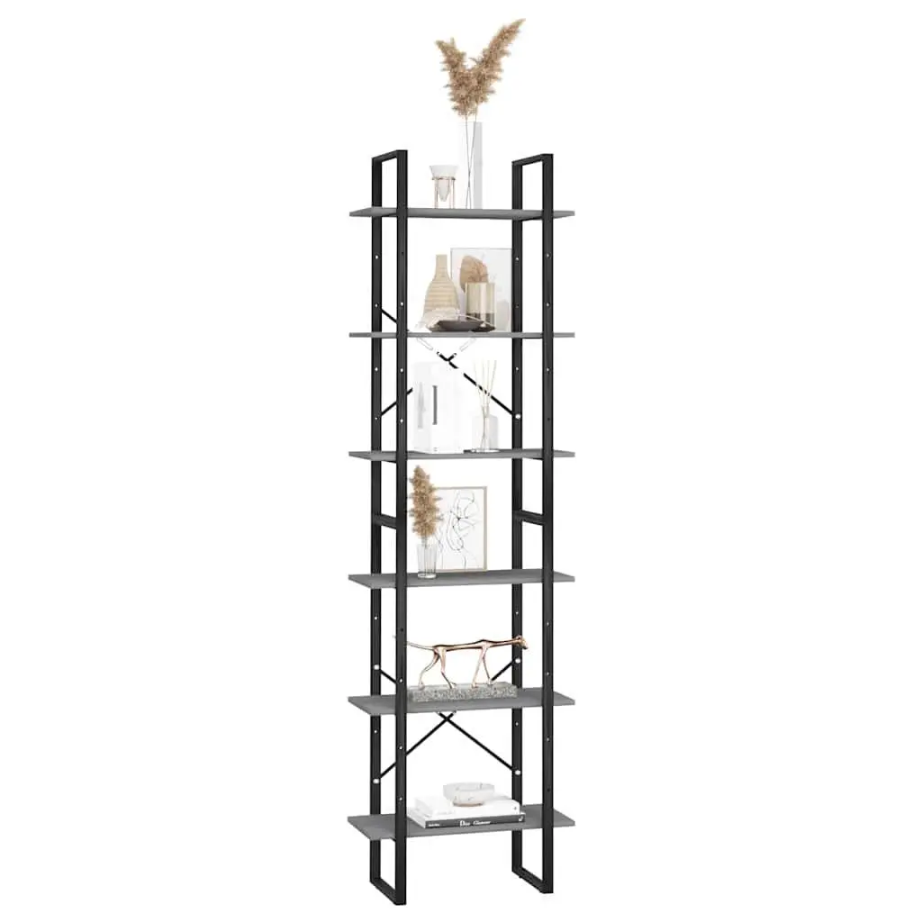 Storage Shelf Solid Wood Pine Grey 60x30x210cm Standing Bookcase Display Rack