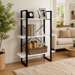 Practical White Book Cabinet for Home Office Storage