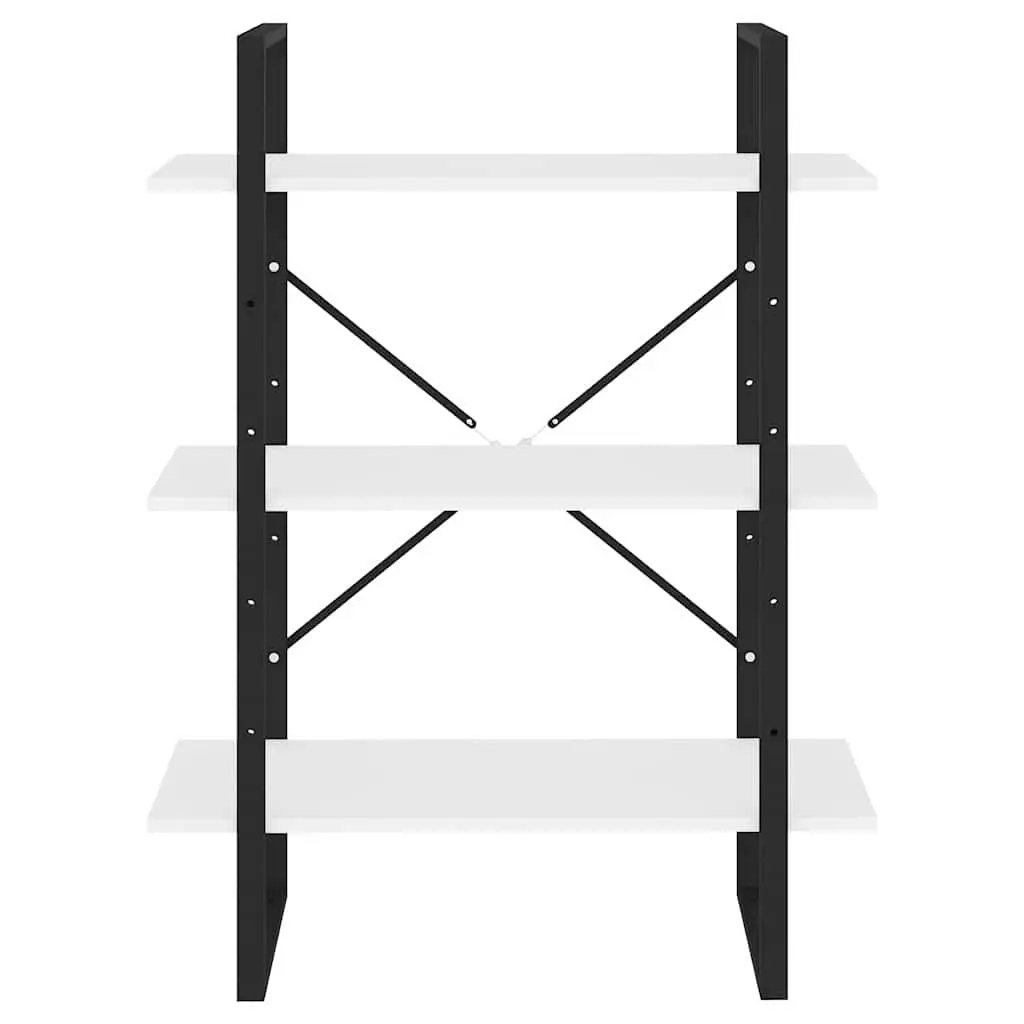 Book Cabinet Engineered Wood and Metal Frame 80 x 30 x 105 cm White