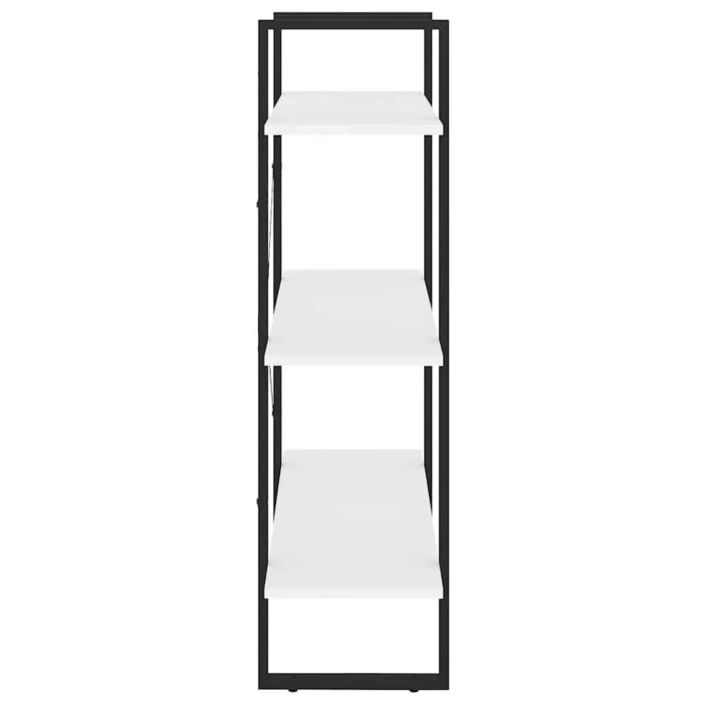 Book Cabinet Engineered Wood and Metal Frame 80 x 30 x 105 cm White