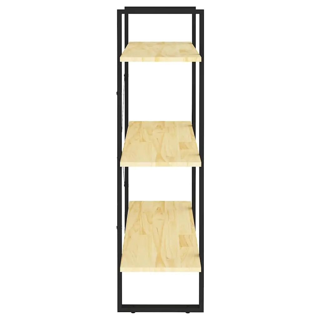 Solid Pine Wood Bookshelf Storage Unit 3-Tier Display Cabinet Brown 80W x 30D x 105H cm