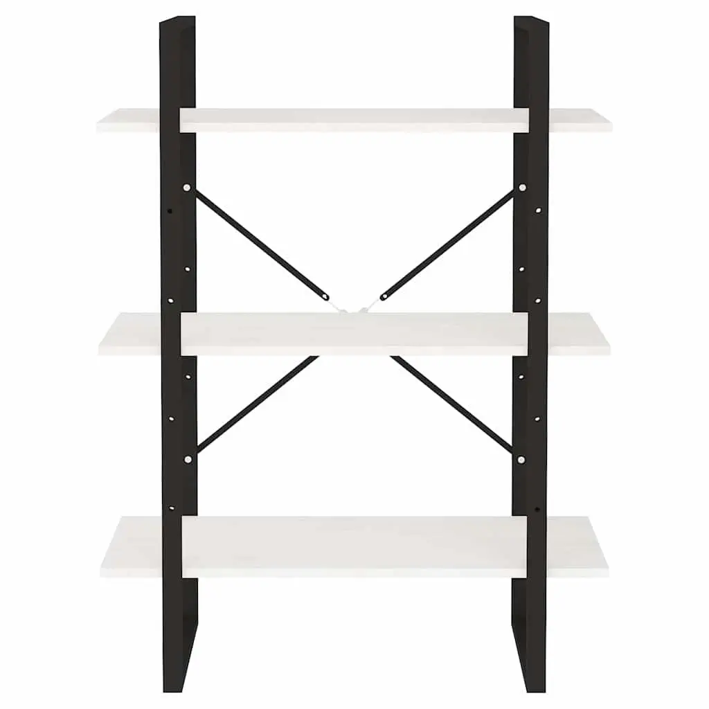 White Solid Pine Wood 3-Tier Shelving Unit Book Cabinet Storage Display Furniture