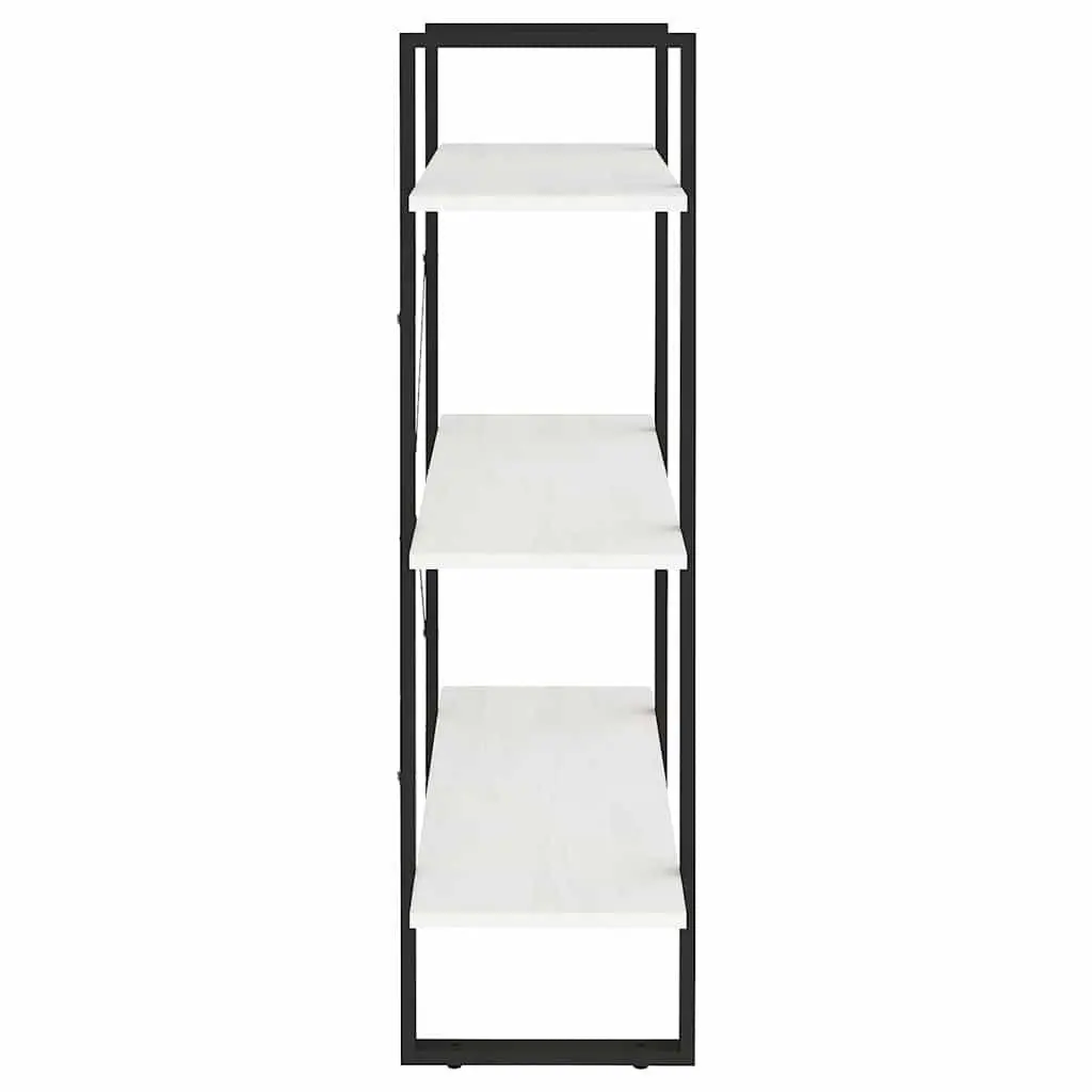 White Solid Pine Wood 3-Tier Shelving Unit Book Cabinet Storage Display Furniture