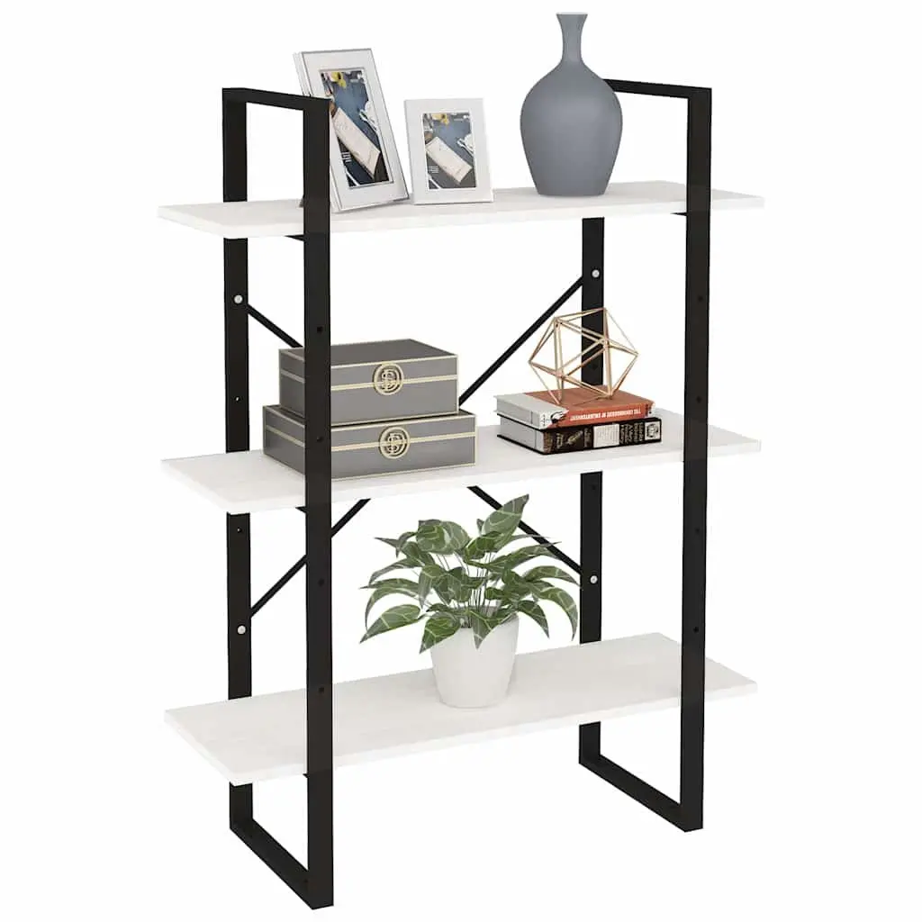 White Solid Pine Wood 3-Tier Shelving Unit Book Cabinet Storage Display Furniture