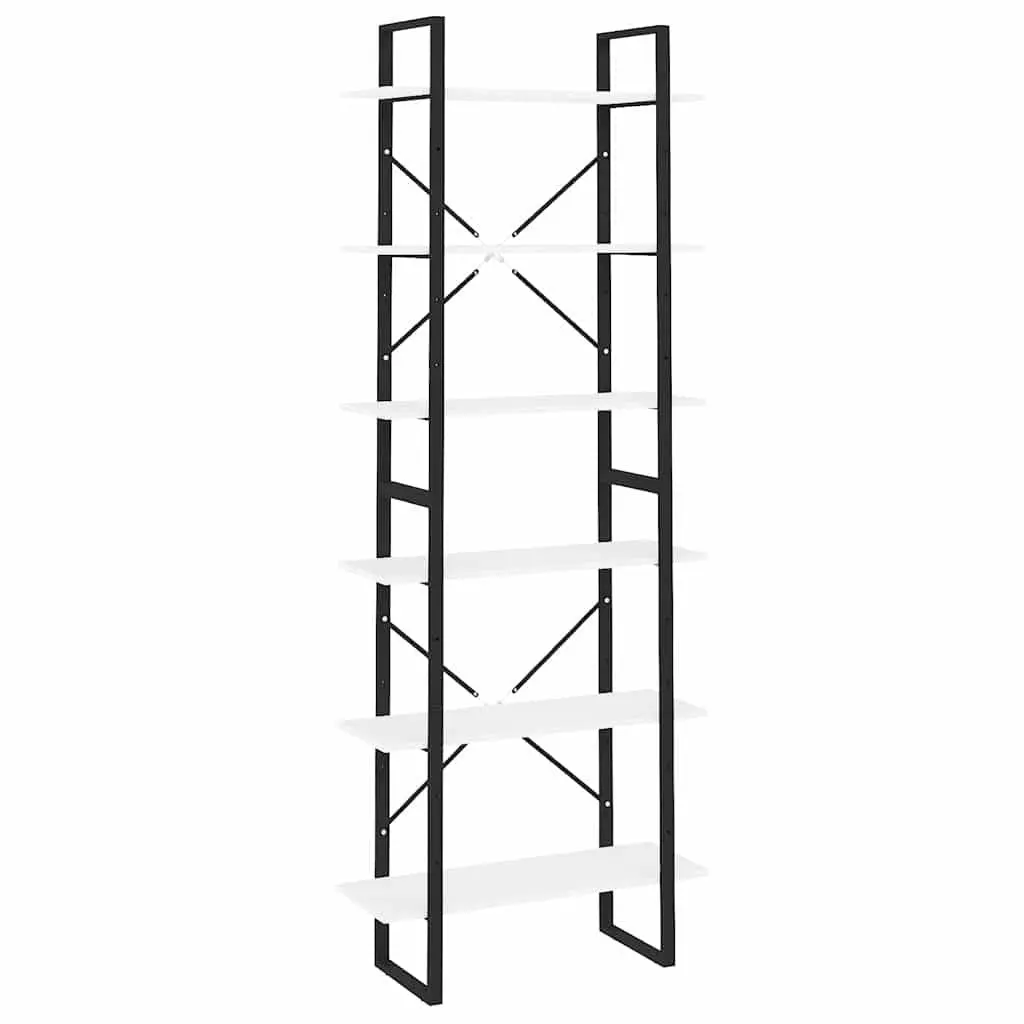 Tall Shelving Unit Engineered Wood 80x30x210cm White High Cabinet Bookcase