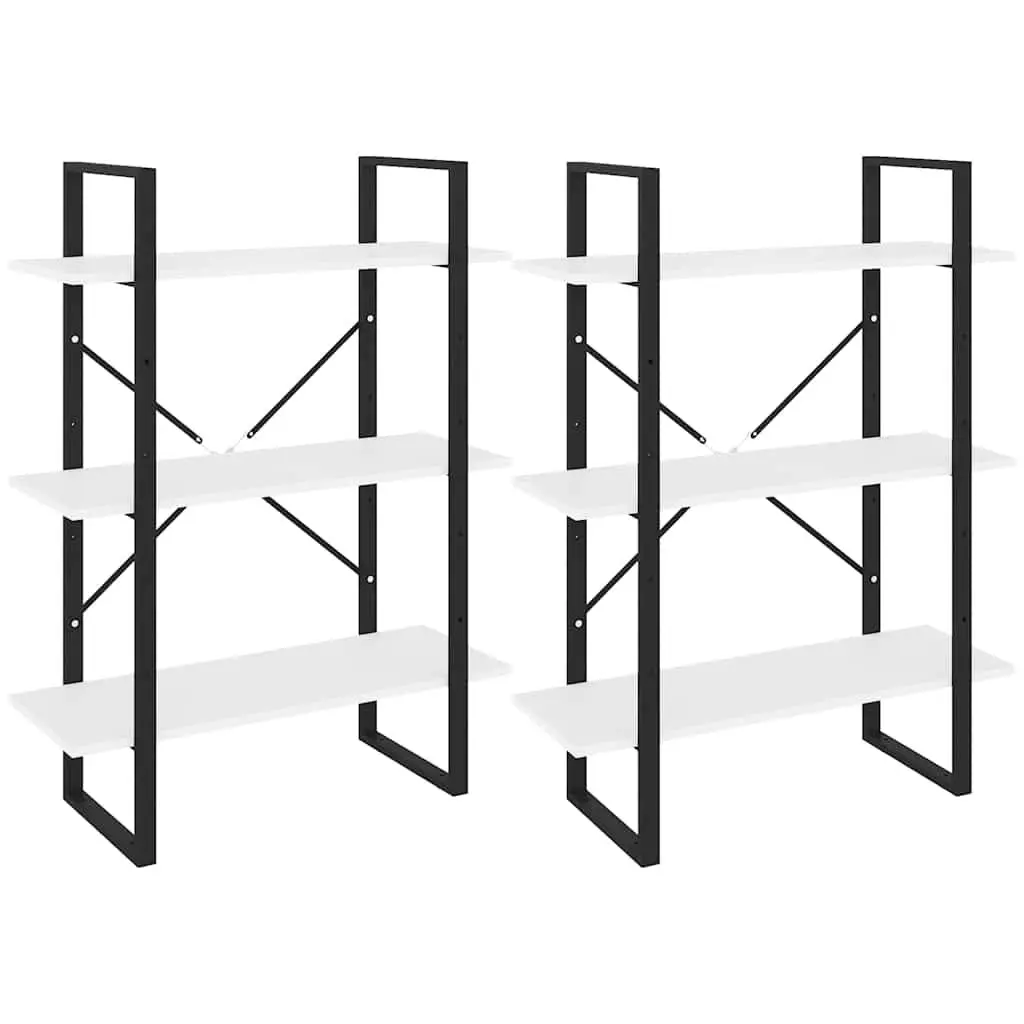 Tall Shelving Unit Engineered Wood 80x30x210cm White High Cabinet Bookcase