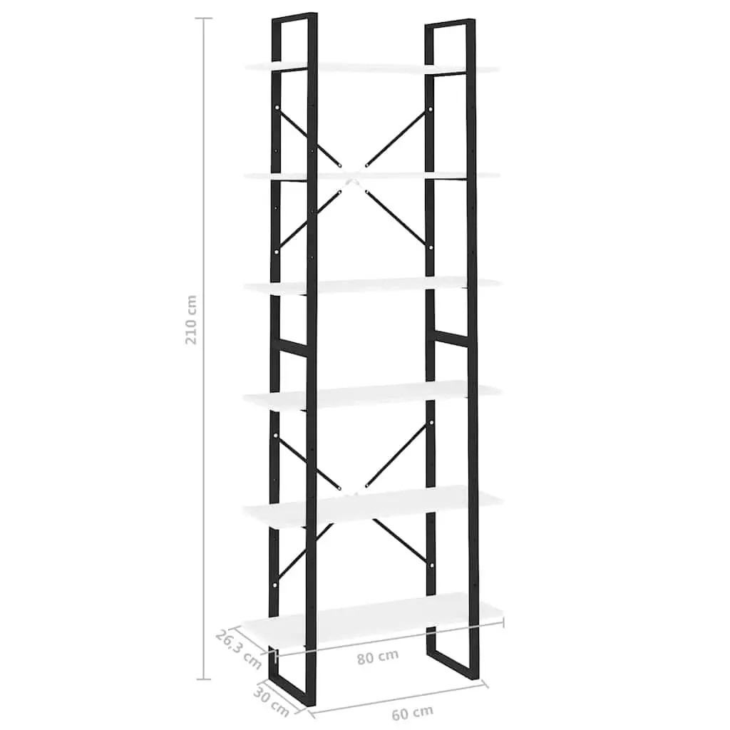 Tall Shelving Unit Engineered Wood 80x30x210cm White High Cabinet Bookcase