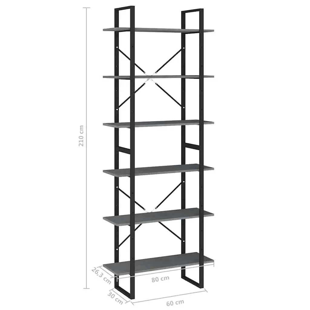 High Cabinet Shelving Unit Grey 80x30x210 cm Solid Pine Wood Bookcase Storage