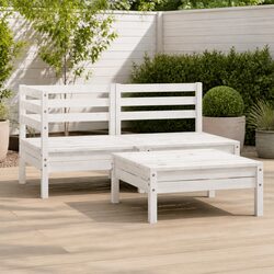 Practical 3 Piece Wooden Lounge Set for Your Garden