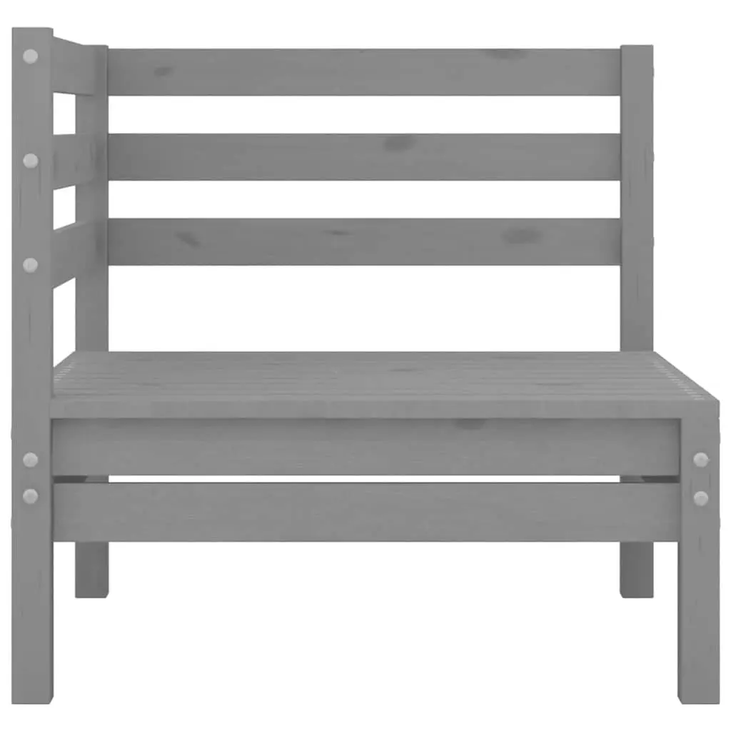 3 Piece Garden Lounge Set Outdoor Patio Furniture Grey Wooden Sofa Seating