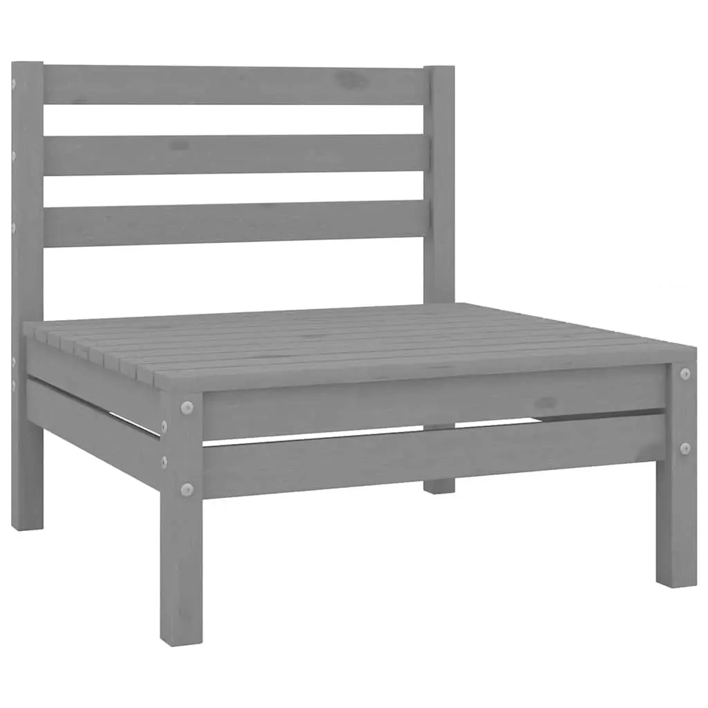 3 Piece Garden Lounge Set Solid Pinewood Patio Sofa Outdoor Furniture Grey