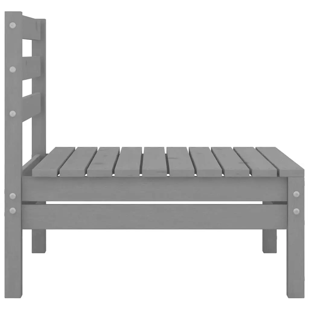 3 Piece Garden Lounge Set Solid Pinewood Patio Sofa Outdoor Furniture Grey