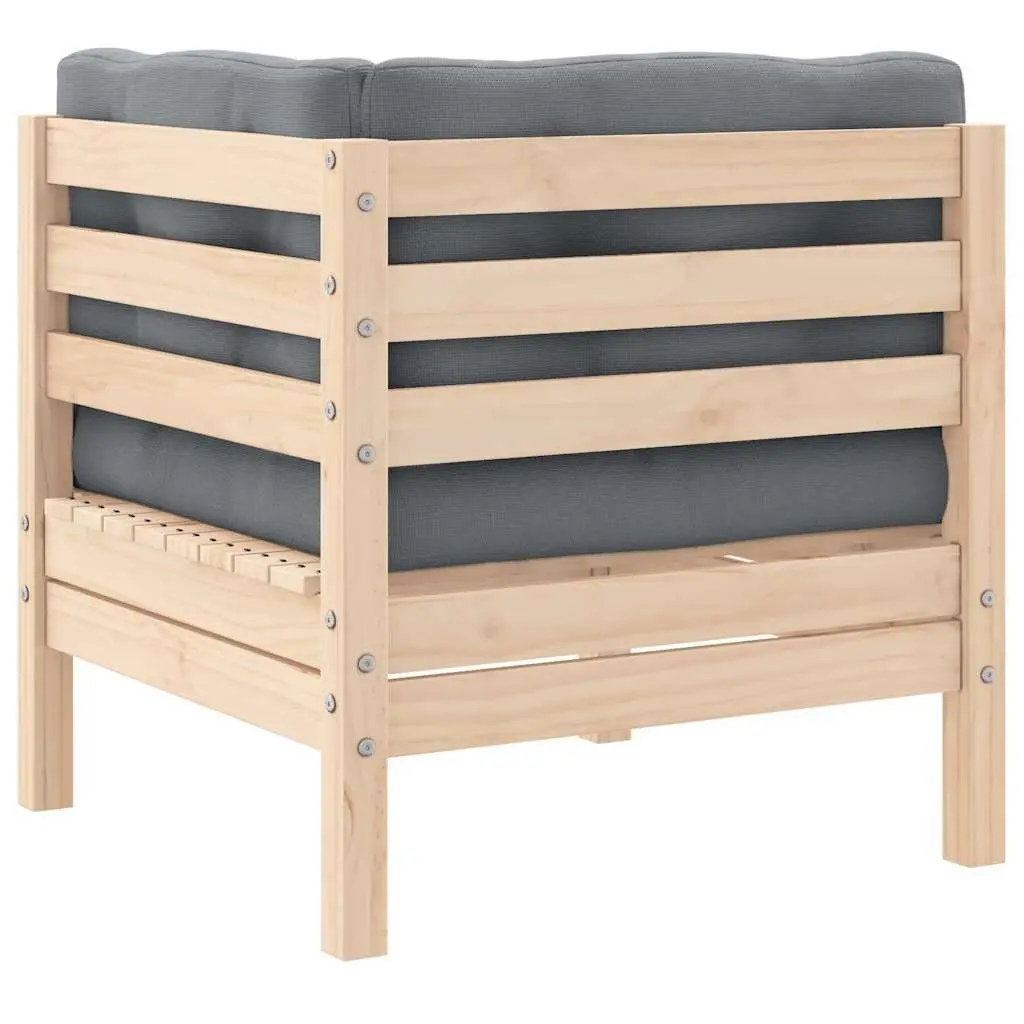 2-Seater Outdoor Garden Sofa with Grey Cushions Modular Patio Lounge Seat