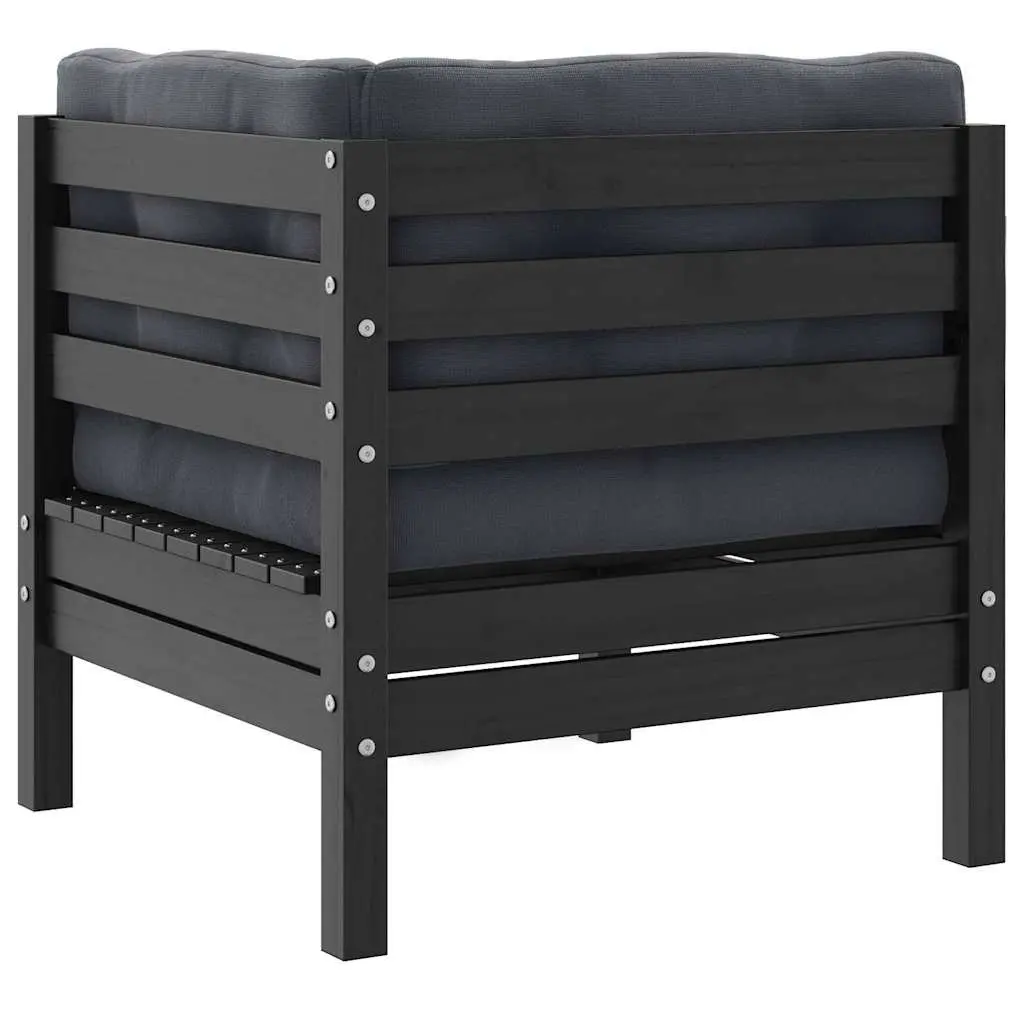 2-Seater Garden Sofa with Cushions Grey Outdoor Patio Seating Modular