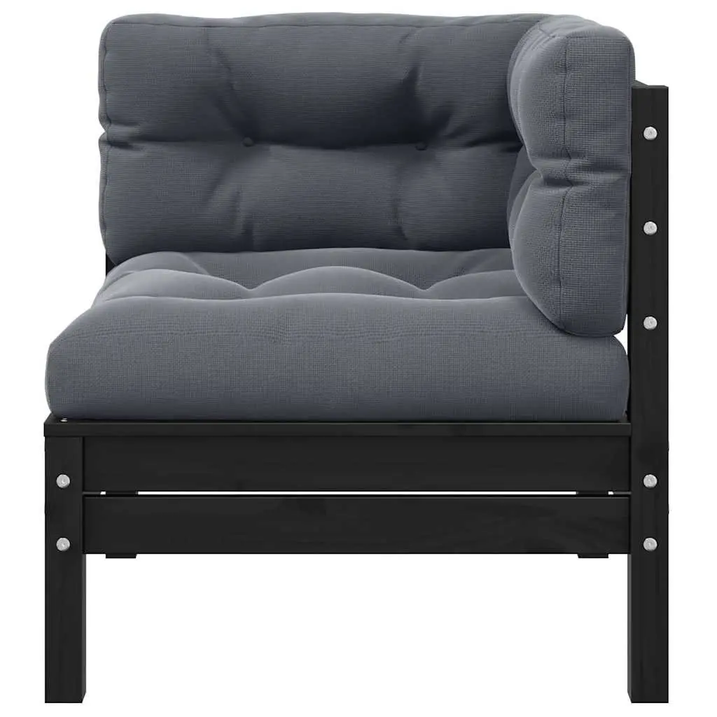 2-Seater Garden Sofa with Cushions Grey Outdoor Patio Seating Modular