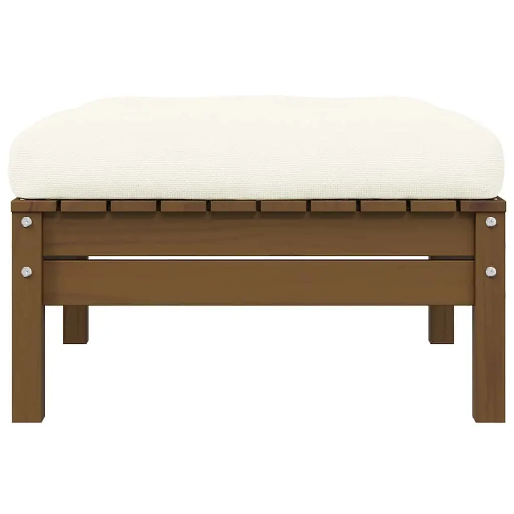 Modular 2-Seater Garden Sofa Brown Solid Pinewood with Cushions Outdoor Sectional