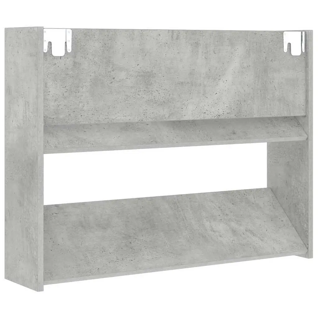Shoe Cabinet Wall Mounted Engineered Wood Grey 80x18x60 cm
