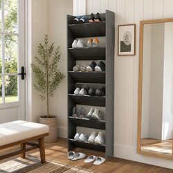 Functional Grey Shoe Storage Cabinets for Wall Mounting
