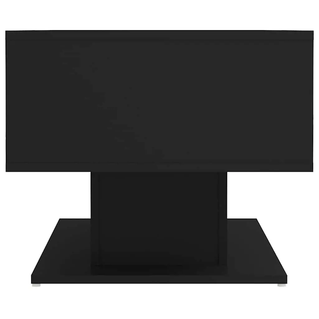 Coffee Table Engineered Wood Black Modern Living Room Storage Shelf