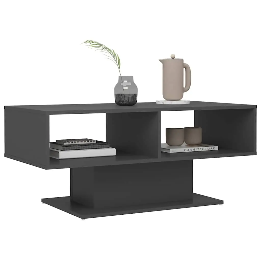 Grey Coffee Table with Space-Saving Storage
